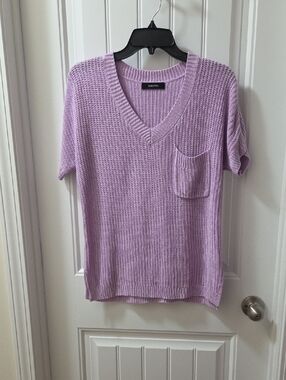 DOKOTOO Lavender Knit V-Neck Sweater
